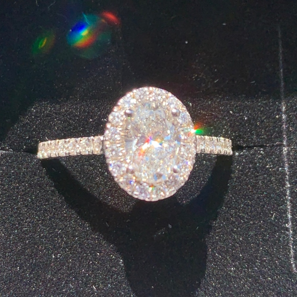 14k Oval Diamond Ring